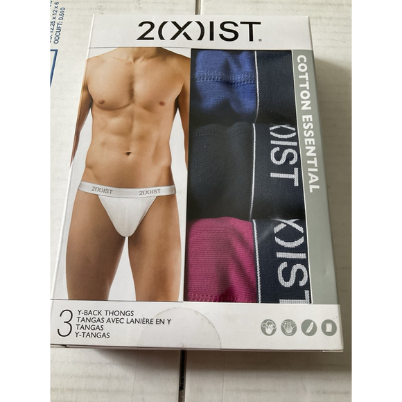 2(x)ist Men's Essential Cotton Bikini Briefs – 4 Pack, Low Rise, Contour Pouch